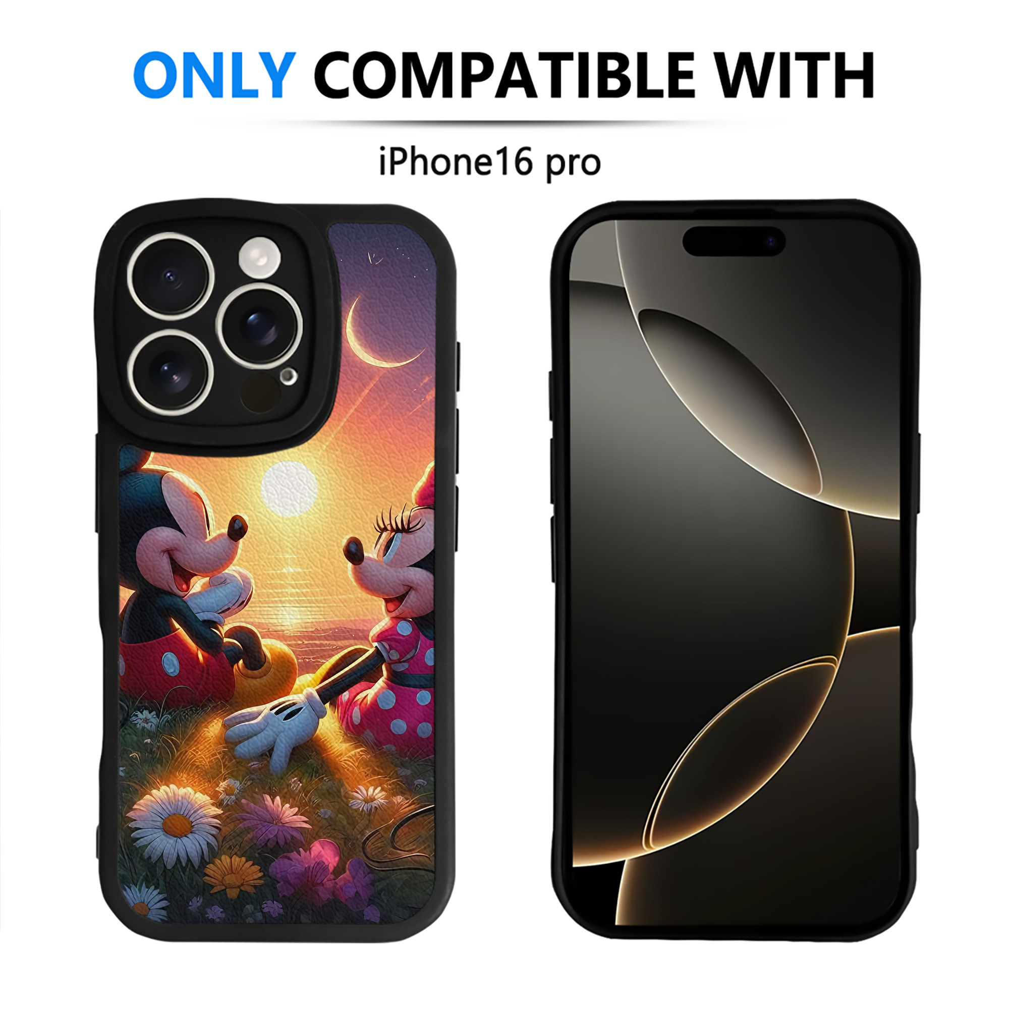 （画像用） ミッキーマウス Mickey Mouse 【iPhone 16シリーズ対応】シリコンスマホケース（レザー調） 材質：シリコン